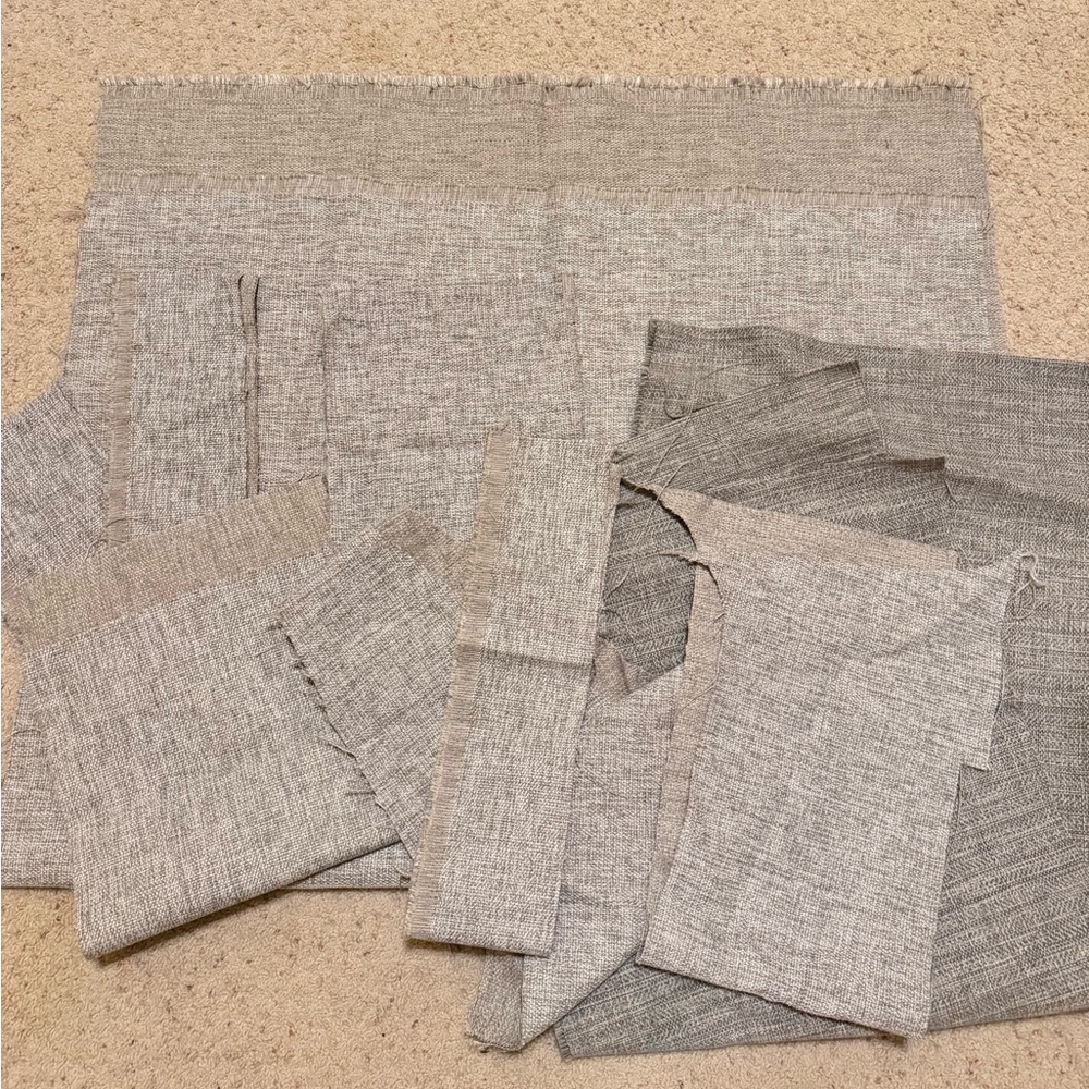 New Upholstery Neutral Heathered Fabric Cut Assortment - Light Grey